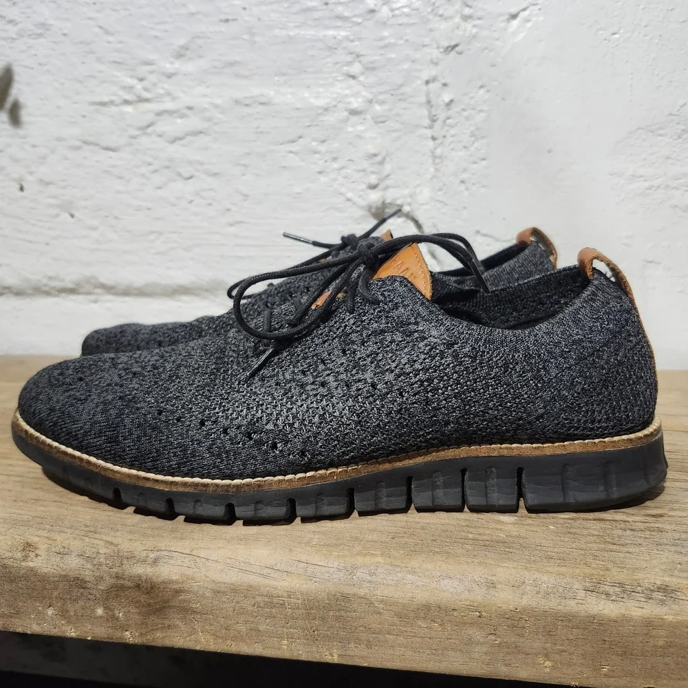 Cole Haan Zerogrand Stitchlite Wingtip Oxford Mens 10.5 M Charcoal Grey C27694